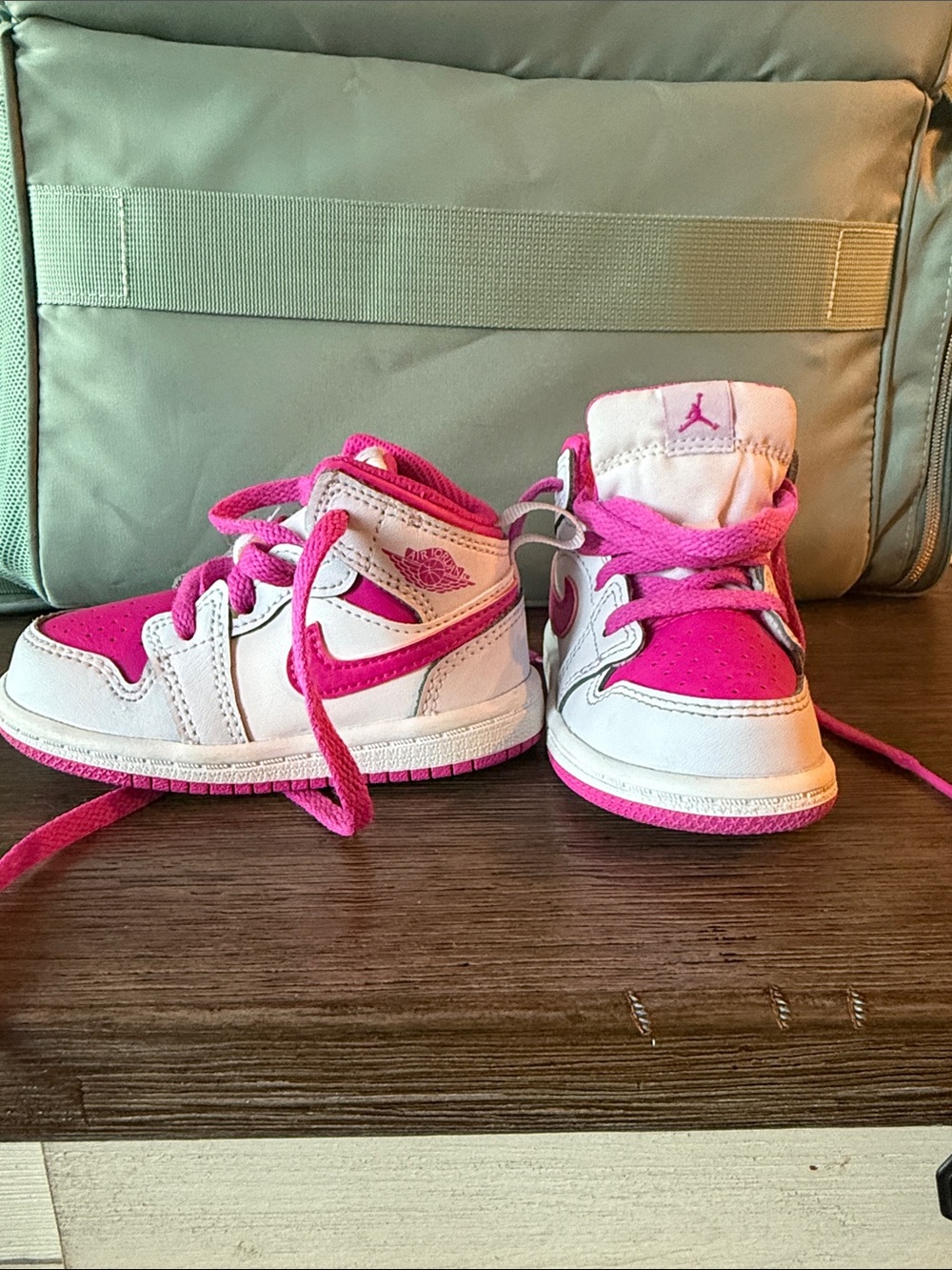 Nike Kids Pink and White High-Top Sneakers